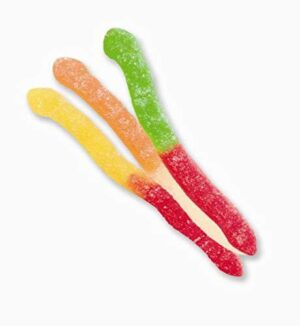 Albanese Large Sour Assorted Gummi Worms 4.5lb Bag Bulk